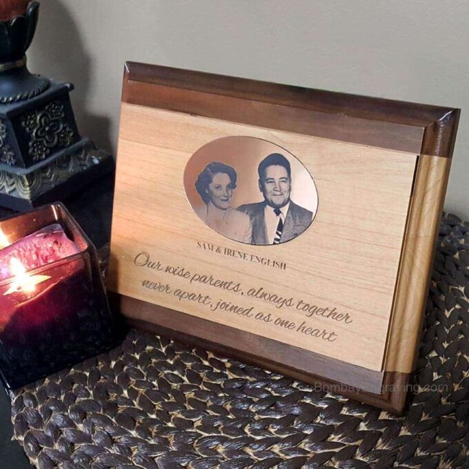 wooden memorial plaque