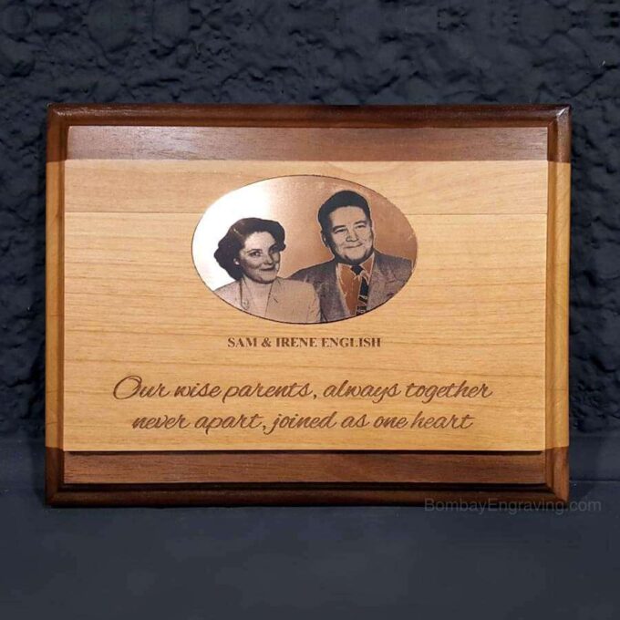 wooden memorial plaque